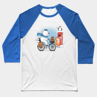 Cute Polar Bear Sends Letters Baseball T-Shirt